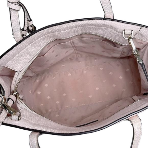 KATE SPADE NEW YORK Rowe Crossbody Satchel Pink Pebbled Leather Medium Purse - Picture 13 of 17